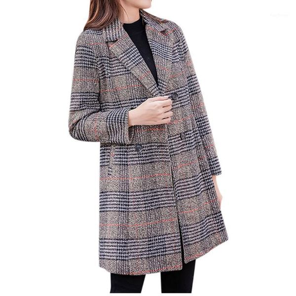 women's jackets women fashion turn down collar double-breasted plaid print cashmere long coat sport jacket #yb401, Black;brown
women's jackets women fashion turn down collar double-breasted plaid print cashmere long coat sport jacket #yb401, Black;brown
