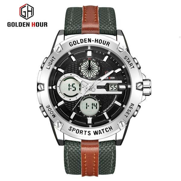 new goldenhour fashion sport men's quartz watch canvas business male watches military led date men watch relogio masculino, Slivery;brown
new goldenhour fashion sport men's quartz watch canvas business male watches military led date men watch relogio masculino, Slivery;brown