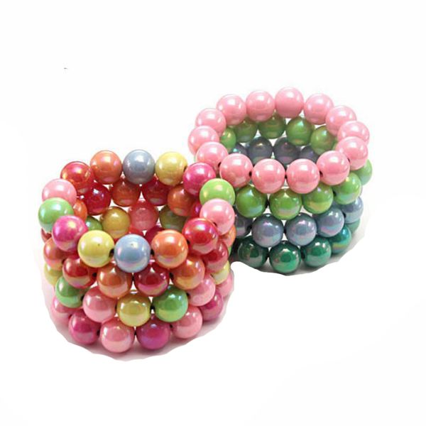 12mm colorful beaded strands handmade charm bracelets for kids girl children jewelry birthday party club decor, Black
12mm colorful beaded strands handmade charm bracelets for kids girl children jewelry birthday party club decor, Black