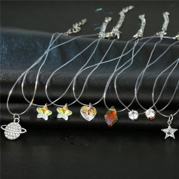 dayfoff новый прозрачный циркон планета звездные ожерелья женщины ювелирные изделия вселенная рыболовная линия ожерелье clavicel цепочка n52, Silver 
dayfoff новый прозрачный циркон планета звездные ожерелья женщины ювелирные изделия вселенная рыболовная линия ожерелье clavicel цепочка n52, Silver