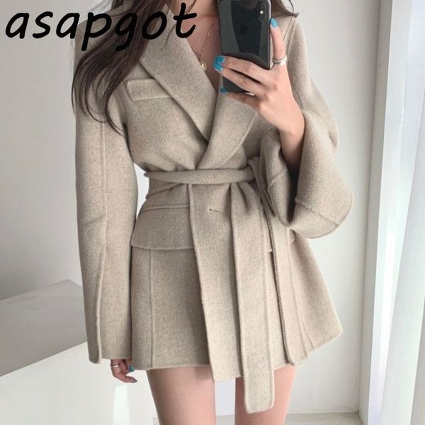 elegant temperament waist lace up slim vintage casual woolen loose casual thick lapel long sleeve jackets women winter coat belt 201109, Black;brown
elegant temperament waist lace up slim vintage casual woolen loose casual thick lapel long sleeve jackets women winter coat belt 201109, Black;brown