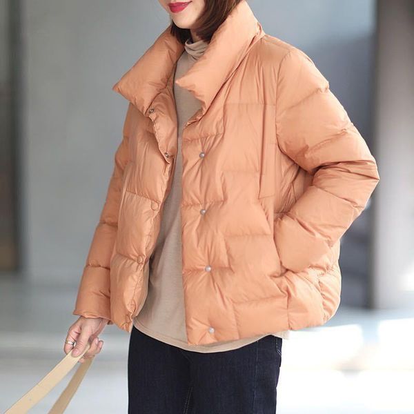 korean version of casual simple temperament solid color 90 white duck down short down jacket female loose winter, Black
korean version of casual simple temperament solid color 90 white duck down short down jacket female loose winter, Black