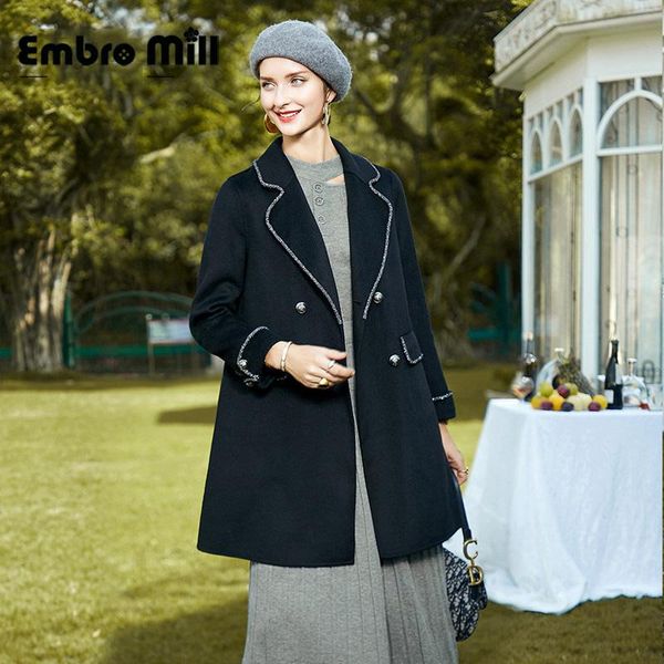 women's wool & blends double-sided coat autumn and winter street style elegant mid-length lapel double breasted woolen s, Black
women's wool & blends double-sided coat autumn and winter street style elegant mid-length lapel double breasted woolen s, Black