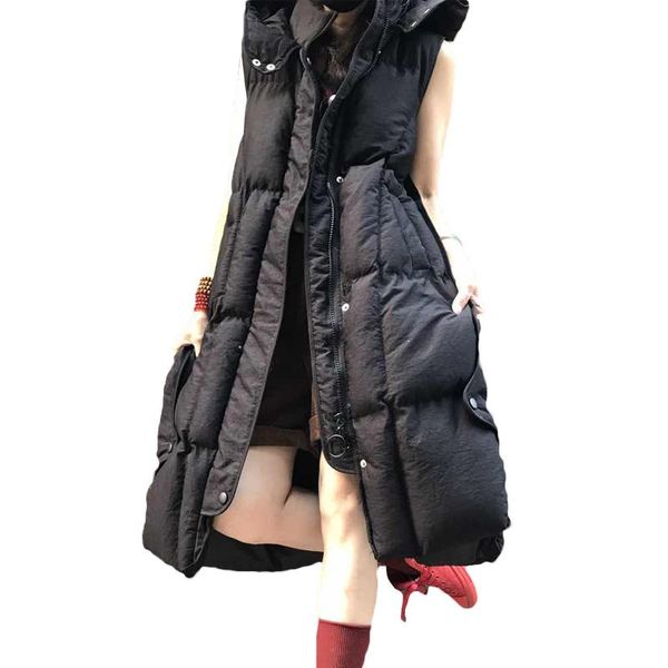 2021 women's cotton vest mid-length sleeveless thick cotton coat autumn winter cocoon loose large size parkas vest jackets 23a, Black;white
2021 women's cotton vest mid-length sleeveless thick cotton coat autumn winter cocoon loose large size parkas vest jackets 23a, Black;white