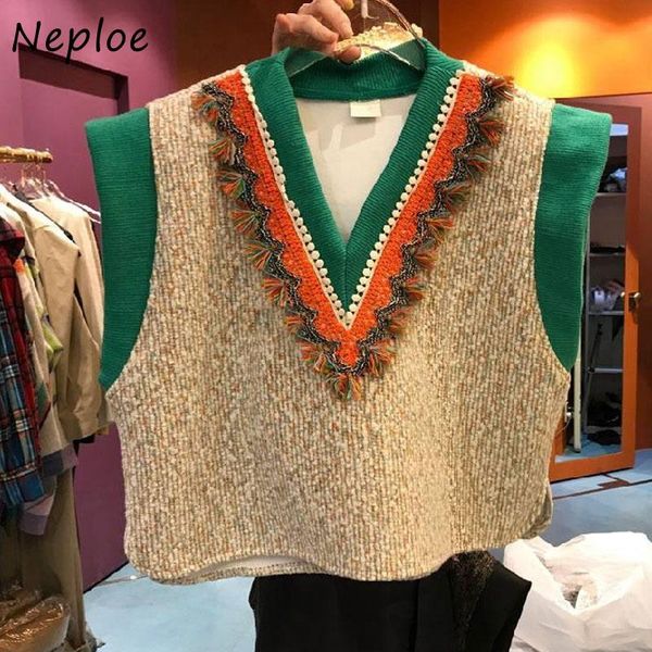 neploe panelled v-neck loose sleeveless pullovers 2021 chic tassel patchwork women vest autumn winter split tank 1h758, White;black
neploe panelled v-neck loose sleeveless pullovers 2021 chic tassel patchwork women vest autumn winter split tank 1h758, White;black