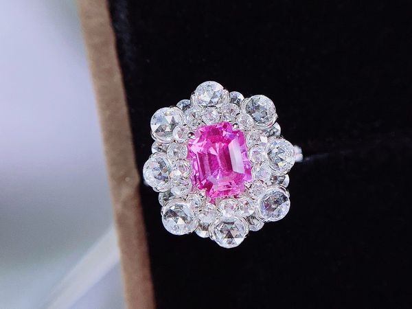 hjy guild pink sapphire ring real pure 18k natural pink sapphire gemstones 2ct diamonds stone female ring, Silver
hjy guild pink sapphire ring real pure 18k natural pink sapphire gemstones 2ct diamonds stone female ring, Silver