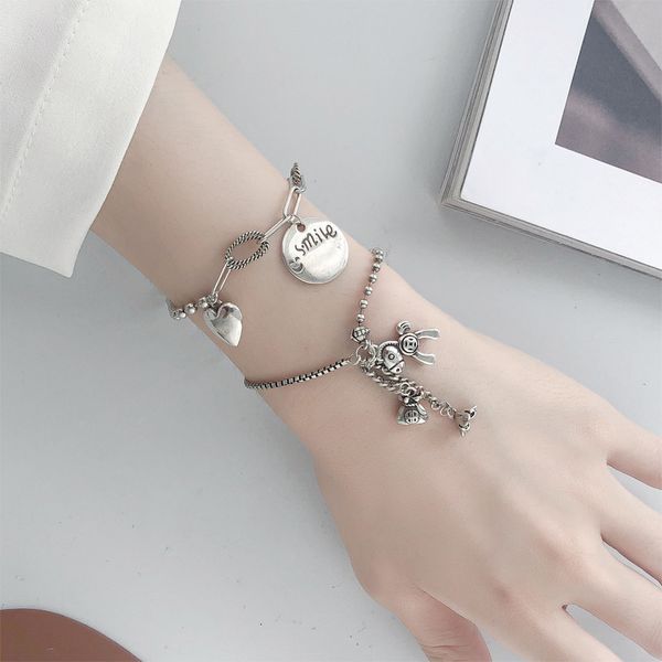 korean dongdamen bracelet simple temperament taiyin smiling face bracelet feminine temperament minority fashion personality hand accessories, Silver
korean dongdamen bracelet simple temperament taiyin smiling face bracelet feminine temperament minority fashion personality hand accessories, Silver