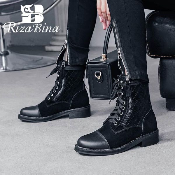 boots rizabina genuine leather ankle women cross strap zipper winter shoes fashion office lady footwear size 34-40, Black
boots rizabina genuine leather ankle women cross strap zipper winter shoes fashion office lady footwear size 34-40, Black