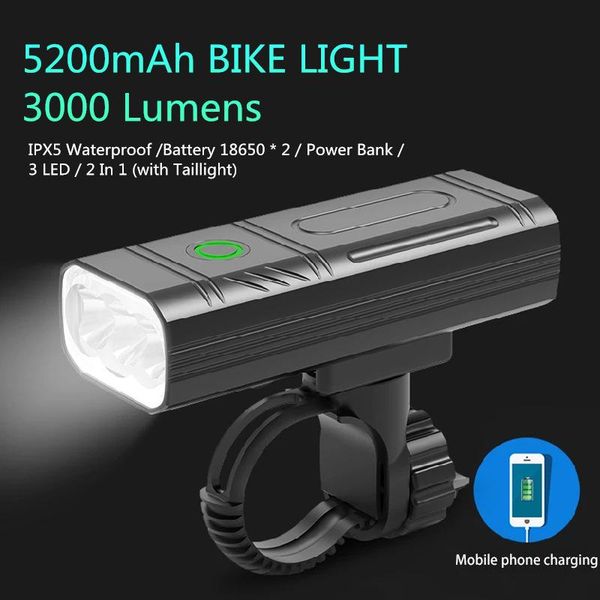 bike lights 3000 lumen bicycle light 5200mah powerbank usb rechargeable headlight waterproof super bright kit
bike lights 3000 lumen bicycle light 5200mah powerbank usb rechargeable headlight waterproof super bright kit