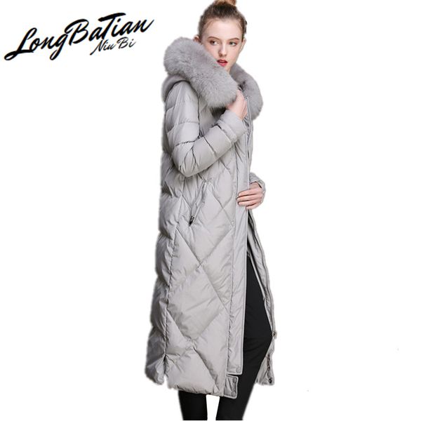 women's down winter jacket luxury sheep shearing hooded woman long coat real fox fur collar thickening overcoat 93059, Black
women's down winter jacket luxury sheep shearing hooded woman long coat real fox fur collar thickening overcoat 93059, Black