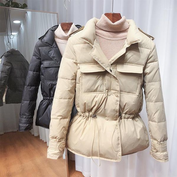2020 new winter jacket women stand collar double breasted white duck down jacket female ultra light warm short down parka1, Black
2020 new winter jacket women stand collar double breasted white duck down jacket female ultra light warm short down parka1, Black