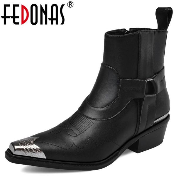 fedonas autumn winter warm western boots party night club shoes woman genuine leather women ankle boots punk high heels1, Black
fedonas autumn winter warm western boots party night club shoes woman genuine leather women ankle boots punk high heels1, Black