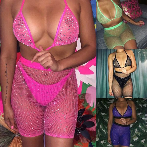 summer beading slim women two piece outfits neon bralette and shorts sets fashion night party clubwear set, Gray
summer beading slim women two piece outfits neon bralette and shorts sets fashion night party clubwear set, Gray