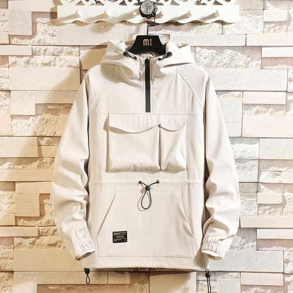 men's jackets 2021 spring multi-pocket tooling fashion casual hooded sweater urban wild outdoor jacket, Black;brown
men's jackets 2021 spring multi-pocket tooling fashion casual hooded sweater urban wild outdoor jacket, Black;brown