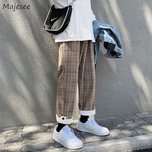 men casual pants plaid harem woolen fleece thickening winter trousers button elastic waist korean style all-match ulzzang chic1, Black
men casual pants plaid harem woolen fleece thickening winter trousers button elastic waist korean style all-match ulzzang chic1, Black