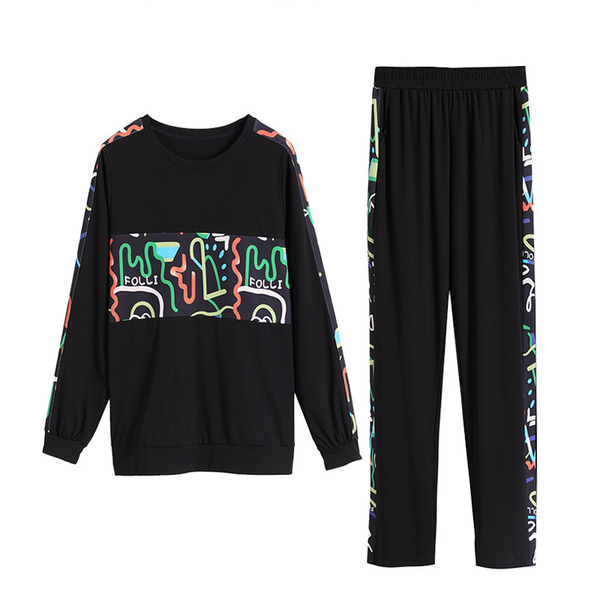 women's black leisure sports cycling 2-piece fashion graffiti outdoor running clothing tennis elastic loose sweatshirt for women, Black;blue
women's black leisure sports cycling 2-piece fashion graffiti outdoor running clothing tennis elastic loose sweatshirt for women, Black;blue