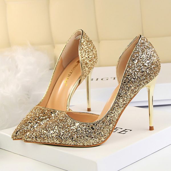 2021 women nine.5cm high heels sparkle sequins sparkly office pumps elegant female wedding scarpins golden shoes pmrf, Black
2021 women nine.5cm high heels sparkle sequins sparkly office pumps elegant female wedding scarpins golden shoes pmrf, Black