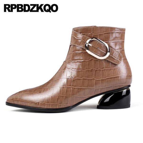 boots real leather autumn high heel lace up booties chunky shoes quality big size women ankle medium short winter pointed toe 10, Black
boots real leather autumn high heel lace up booties chunky shoes quality big size women ankle medium short winter pointed toe 10, Black