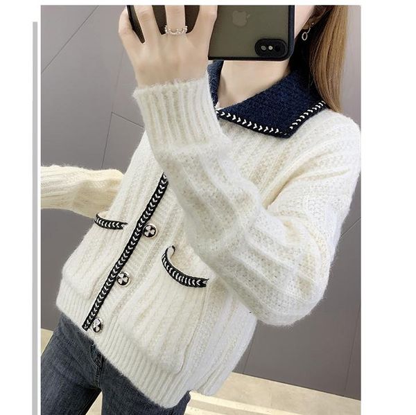 2021 spring and autumn winter with new style fashion long sleeve women's sweater coat@32, White;black
2021 spring and autumn winter with new style fashion long sleeve women's sweater coat@32, White;black