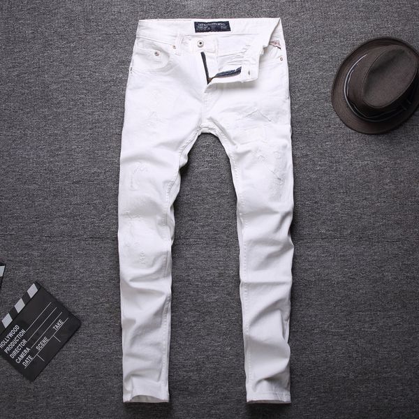 2021 new italian style fashion slim fit white ripped men elastic hip hop pants streetwear vintage designer homme a8ii, Blue
2021 new italian style fashion slim fit white ripped men elastic hip hop pants streetwear vintage designer homme a8ii, Blue