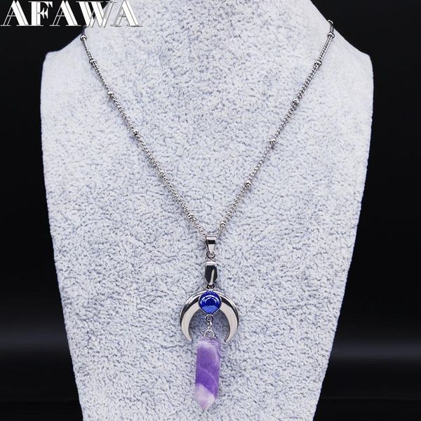 pendant necklaces 2021 fashion witchcraft moon purple crystal stainless steel necklace for women silver color chain jewelry joyas n20127
pendant necklaces 2021 fashion witchcraft moon purple crystal stainless steel necklace for women silver color chain jewelry joyas n20127