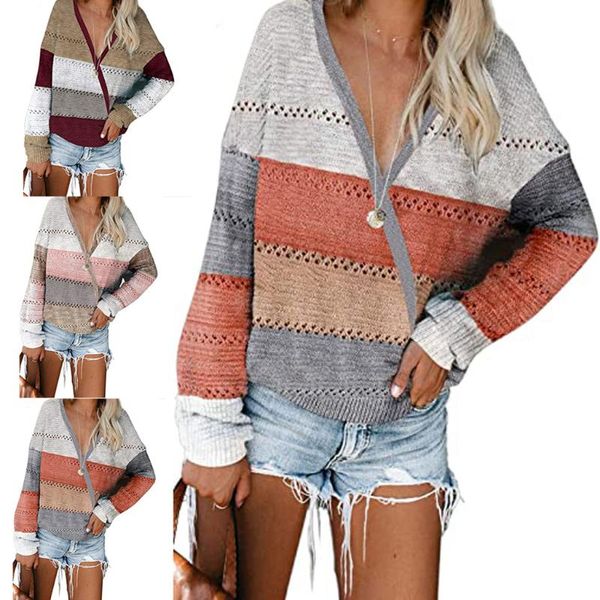 women's blouses & shirts #r40 color block stripe blouse women autumn winter knitted casual v neck long sleeve shirt loose, White
women's blouses & shirts #r40 color block stripe blouse women autumn winter knitted casual v neck long sleeve shirt loose, White