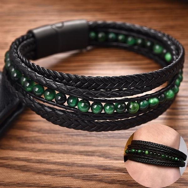 jiayiqi men's bracelets natural stone multilayer leather braided bracelet green beads bangle vintage male jewelry wristband gift y20073, Black
jiayiqi men's bracelets natural stone multilayer leather braided bracelet green beads bangle vintage male jewelry wristband gift y20073, Black