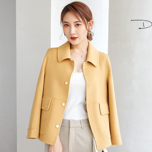 women's wool & blends fashion with double-sided woolen overcoat autumn winter 2021, Black
women's wool & blends fashion with double-sided woolen overcoat autumn winter 2021, Black
