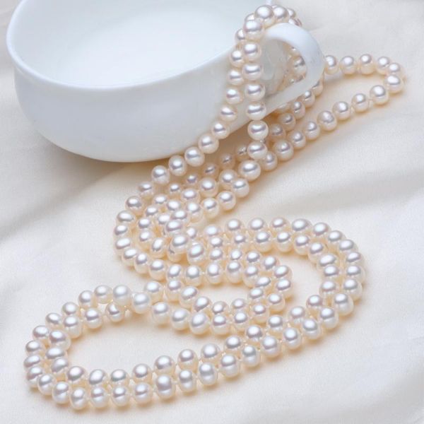 100% genuine 7-8mm freshwater pearl necklace sweater chain bright long 65inch multi layer gift, Silver
100% genuine 7-8mm freshwater pearl necklace sweater chain bright long 65inch multi layer gift, Silver
