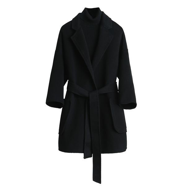 mdouble sided cashmere women's autumn winter 2020 new small black woollen coat short
mdouble sided cashmere women's autumn winter 2020 new small black woollen coat short