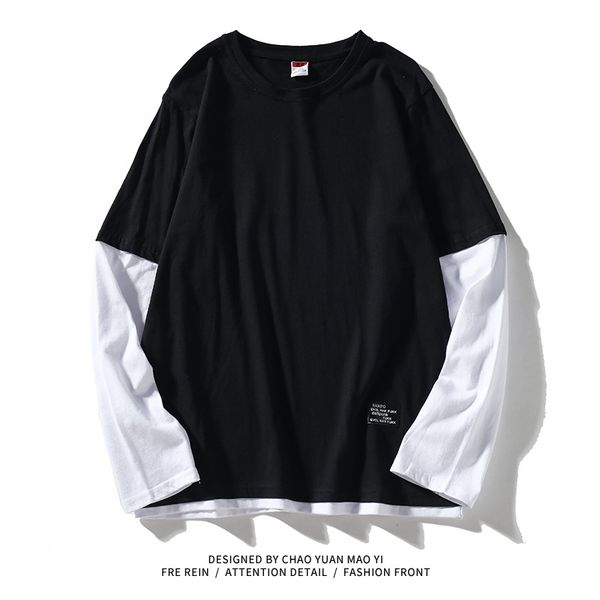 autumn spring fashion oversiz fake two pieces tshirt men's long sleeve casual o neck t-shirt for man tees, White;black
autumn spring fashion oversiz fake two pieces tshirt men's long sleeve casual o neck t-shirt for man tees, White;black