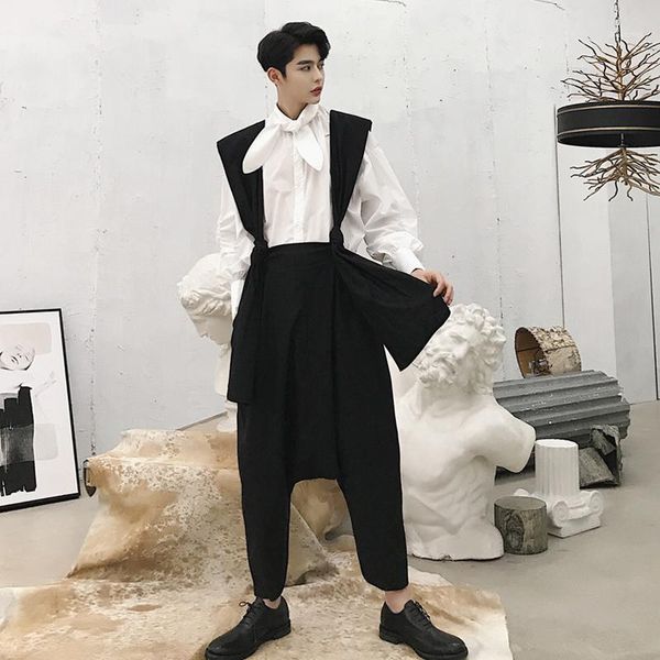 the summer alternative condole brings out the fashionable harem nine split trousers popular logo men's wear show thin suspenders1, Black
the summer alternative condole brings out the fashionable harem nine split trousers popular logo men's wear show thin suspenders1, Black