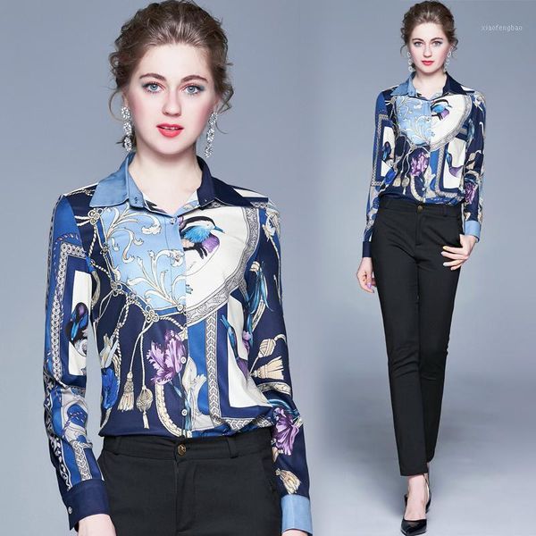 wholesale spring summer fall runway vintage print collar button front long sleeve womens ladies party casual shirt blouse1, White
wholesale spring summer fall runway vintage print collar button front long sleeve womens ladies party casual shirt blouse1, White