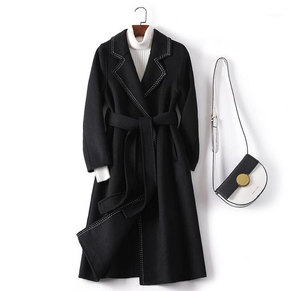autumn winter fashion black woollen trench coat women double-faced woollen coat brand female medium length outerwear1
autumn winter fashion black woollen trench coat women double-faced woollen coat brand female medium length outerwear1