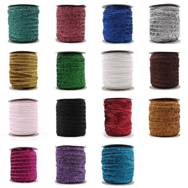 hair accessories retail 15colors 1pc=50yards 3/8" elastic glitter velvet ribbon ornaments metallic band for kids girls, Slivery;white
hair accessories retail 15colors 1pc=50yards 3/8" elastic glitter velvet ribbon ornaments metallic band for kids girls, Slivery;white