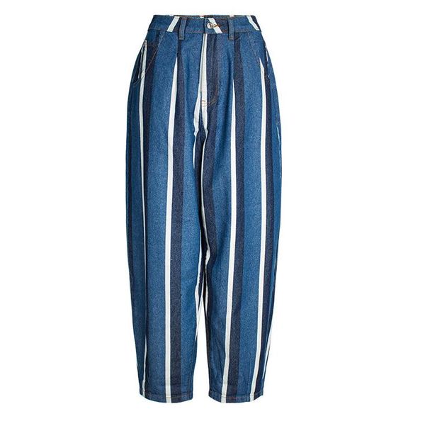 women's jeans high waist for girls blue harlan daddy pants stripe vintage clothes straight leg wide casual streetwear trousers 
women's jeans high waist for girls blue harlan daddy pants stripe vintage clothes straight leg wide casual streetwear trousers