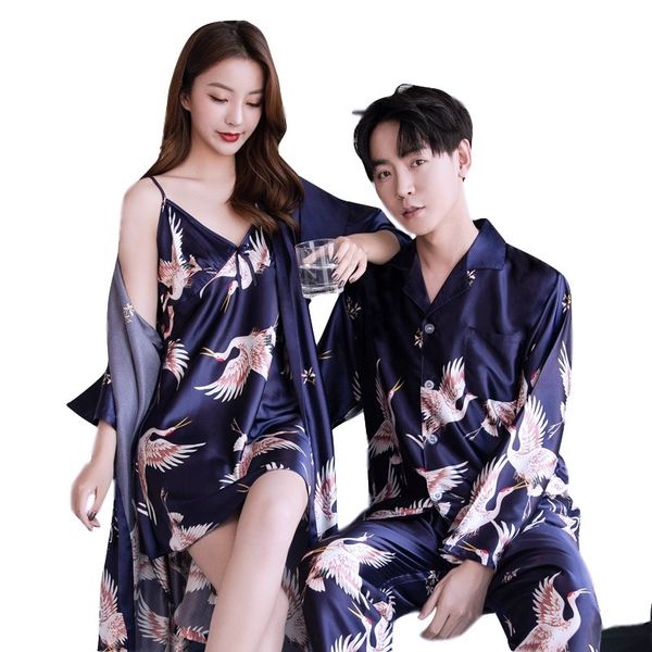pajamas pajama set artificial silk women's robe sets dress long sleeve sleepwear for men nightwear sleep 201109, Black;brown
pajamas pajama set artificial silk women's robe sets dress long sleeve sleepwear for men nightwear sleep 201109, Black;brown