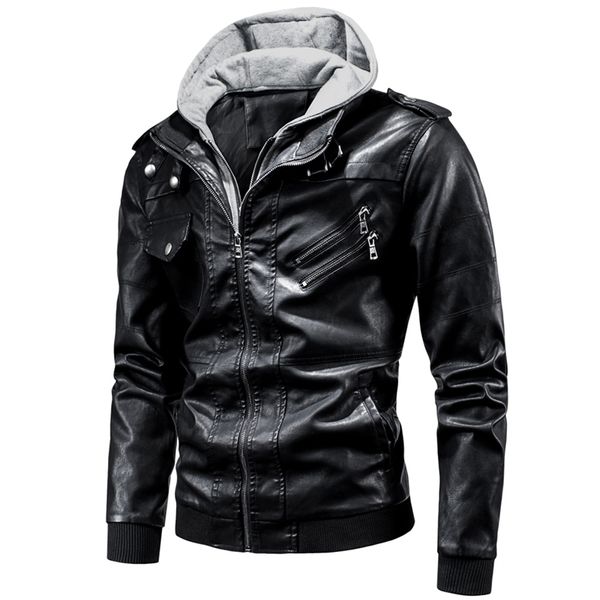 ucrazy men spring casual motor hooded pu leather jackets coat men autumn outwear fashion punk style hat leather jacket men 201119, Black
ucrazy men spring casual motor hooded pu leather jackets coat men autumn outwear fashion punk style hat leather jacket men 201119, Black
