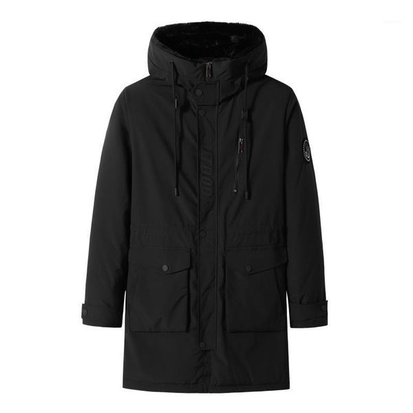 plus jersey breathable and moisture-absorbing mens clothing winter warm men parkas1, Black