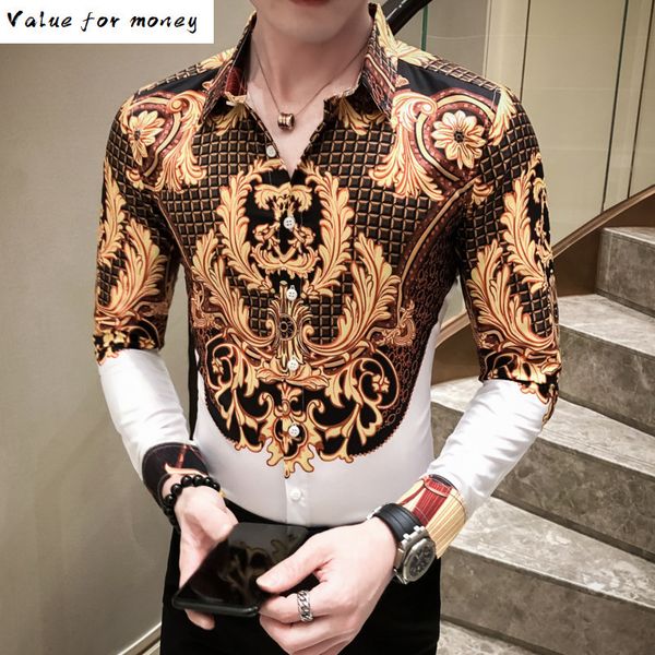 shirt pattern paisley men camisa social masculina long sleeve shirt black gold baroque shirt men slim fit camisas para hombre c1211, White;black
shirt pattern paisley men camisa social masculina long sleeve shirt black gold baroque shirt men slim fit camisas para hombre c1211, White;black