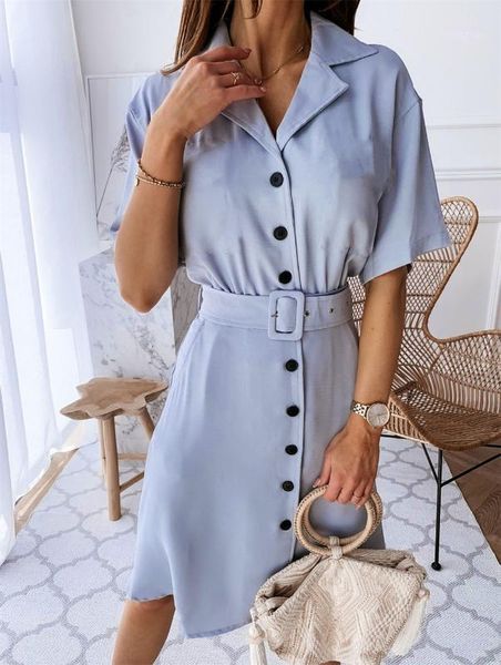 summer t-shirt dress with belt women 2020 fashion casual solid short-sleeved v-neck button shirt midi dress vestidos de fiesta1, White;black
summer t-shirt dress with belt women 2020 fashion casual solid short-sleeved v-neck button shirt midi dress vestidos de fiesta1, White;black