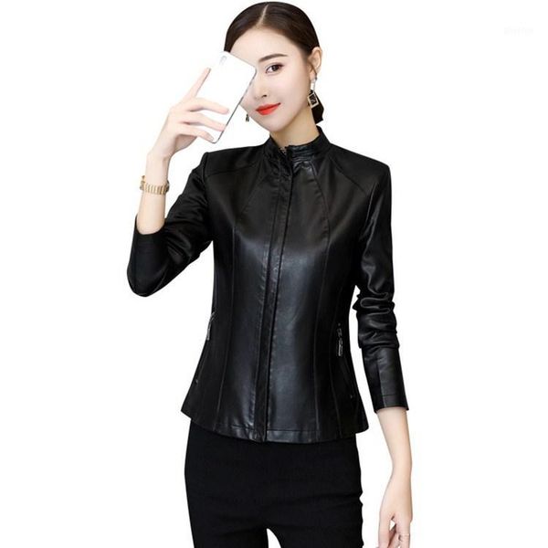 women classic sheepskin jacket female long sleeve short coats 2018 autumn winter ladies zippers pu leather outerwear1, Black
women classic sheepskin jacket female long sleeve short coats 2018 autumn winter ladies zippers pu leather outerwear1, Black