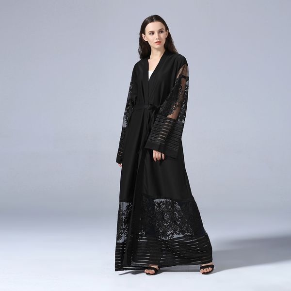 new muslim women black lace abaya dress wholesale factory price islamic women evening dresses with belt, Red
new muslim women black lace abaya dress wholesale factory price islamic women evening dresses with belt, Red