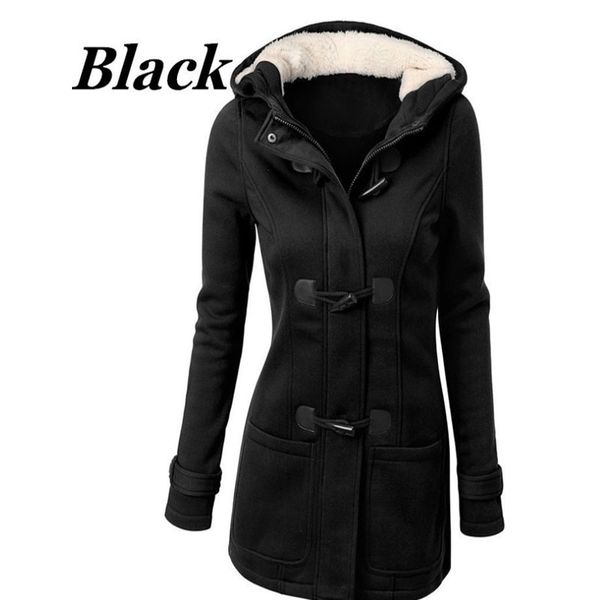 women's trench coats autumn and winter new fashion horn button jackets hooded pockets large size thick coat jacket, Tan;black
women's trench coats autumn and winter new fashion horn button jackets hooded pockets large size thick coat jacket, Tan;black