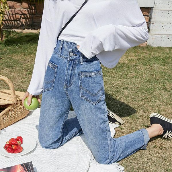 irregular jeans harem denim pants womens high waist jeans streetwear harajuku loose long design sense pants females drilling, Blue
irregular jeans harem denim pants womens high waist jeans streetwear harajuku loose long design sense pants females drilling, Blue