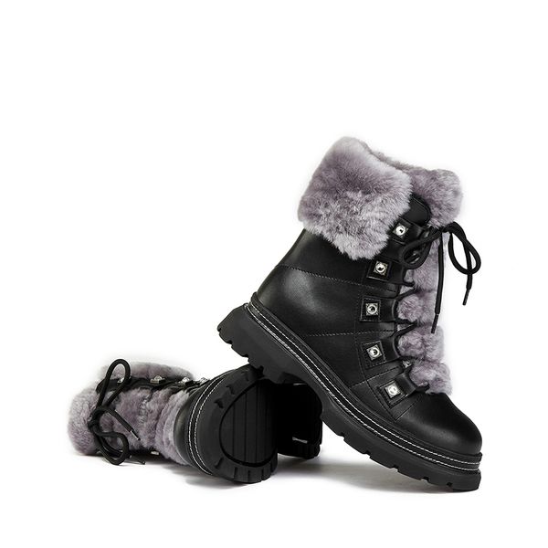 russian women's ankle cracked leather+ thick rabbit skin stuffed animal winter boots diamond europe and america fashion uy4w, Black
russian women's ankle cracked leather+ thick rabbit skin stuffed animal winter boots diamond europe and america fashion uy4w, Black