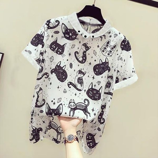 женщины мультфильм кошка принт рубашка блузки рабочая офис шифон короткая рубашка рубашка досуг белая блузка повседневные топы blusas femini, White
женщины мультфильм кошка принт рубашка блузки рабочая офис шифон короткая рубашка рубашка досуг белая блузка повседневные топы blusas femini, White