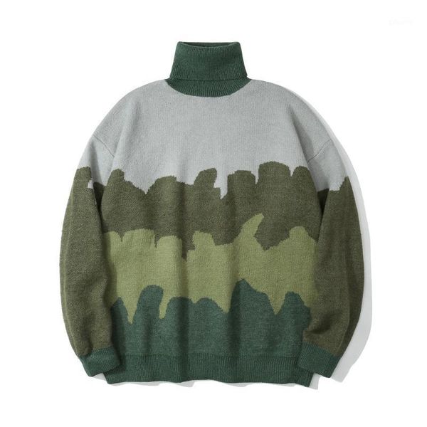 gradient turtleneck knit men's patchwork harajuku streetwear pullover sweater1, White;black
gradient turtleneck knit men's patchwork harajuku streetwear pullover sweater1, White;black
