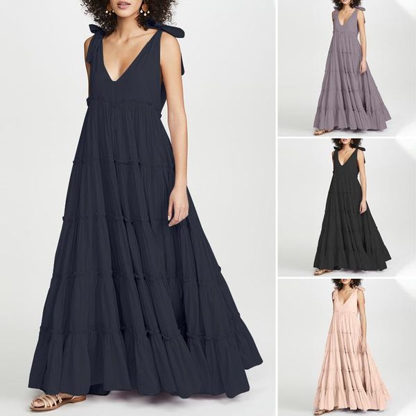 stylish ruffle dress women's summer sundress zanzea casual spaghetti strap tank vestidos female v neck beach robe oversized, Black;gray
stylish ruffle dress women's summer sundress zanzea casual spaghetti strap tank vestidos female v neck beach robe oversized, Black;gray