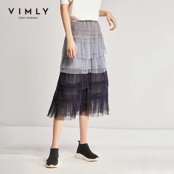 vimly 2021 spring autumn women mesh skirt office lady elegant gradient color multilevel high waist female pleated skirt 98162, Black
vimly 2021 spring autumn women mesh skirt office lady elegant gradient color multilevel high waist female pleated skirt 98162, Black